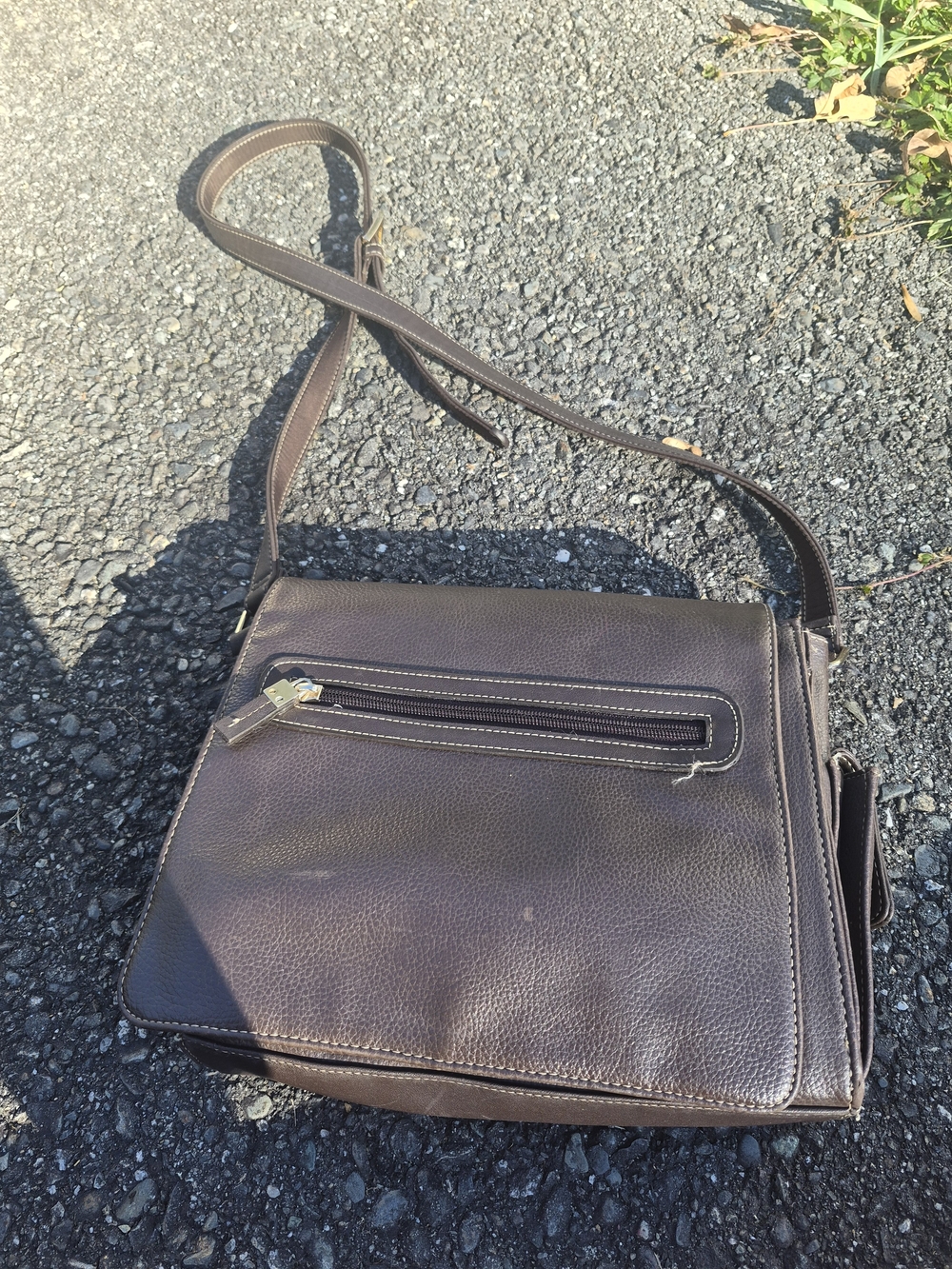 Liz Claiborne Dark Brown Leather Crossbody Shoulder Bag